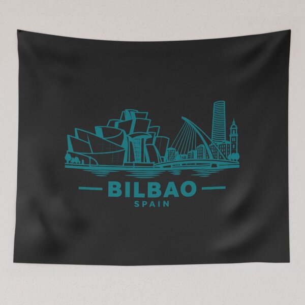 Item preview, Bilbao Spain Line Art Skyline Poster designed and sold by CMYKStudio.