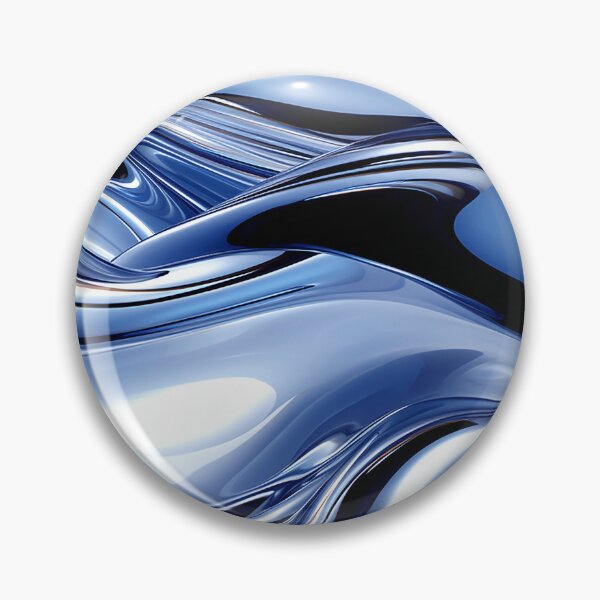 Item preview, Abstract Silvery-Blue Metallic-Like Waves Fluid Art designed and sold by DEC02.