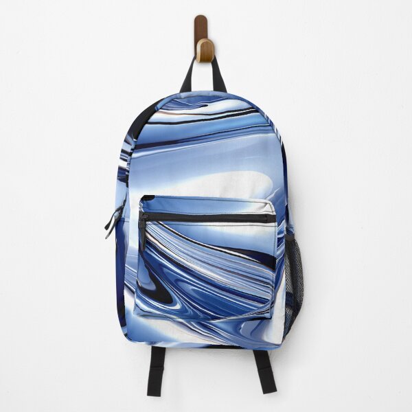 Item preview, Abstract Silvery-Blue Metallic-Like Waves Fluid Art designed and sold by DEC02.