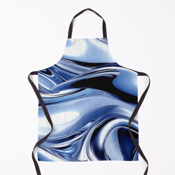 Item preview, Abstract Silvery-Blue Metallic-Like Waves Fluid Art designed and sold by DEC02.