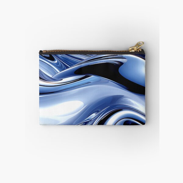 Item preview, Abstract Silvery-Blue Metallic-Like Waves Fluid Art designed and sold by DEC02.