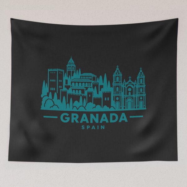 Item preview, Granada Spain Line Art Landmark Poster designed and sold by CMYKStudio.