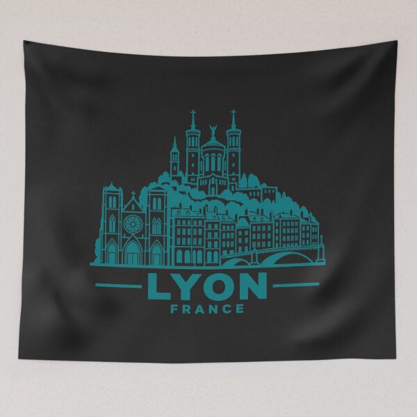 Item preview, Lyon France Line Art Skyline Poster designed and sold by CMYKStudio.