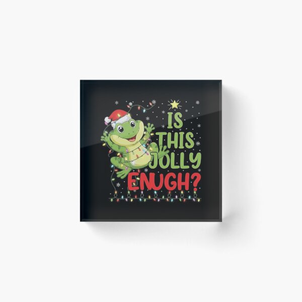 Item preview, Is This Jolly Enough Funny Christmas Frog Quote designed and sold by MiALopezArt.