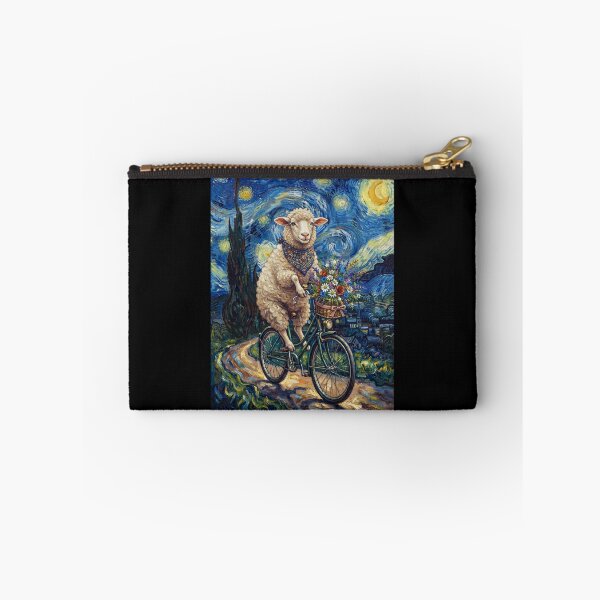Item preview, Sheep Biking Bike Starry Night Van Gogh Art Animal Lover designed and sold by dian-rody-crest.