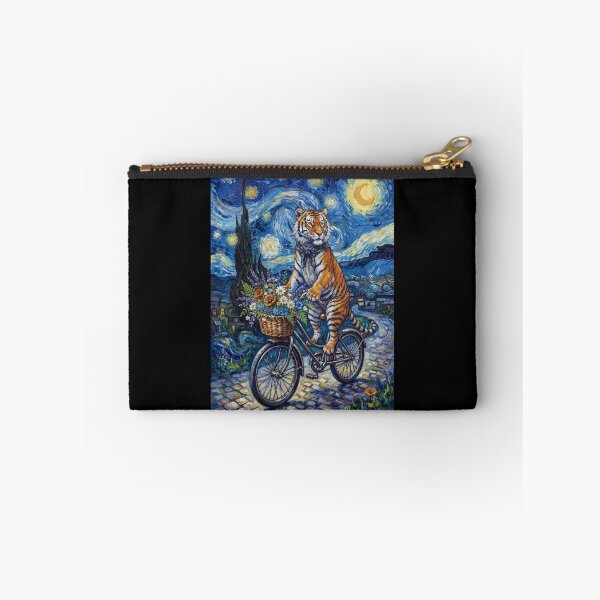 Item preview, Tiger Biking Bike Starry Night Van Gogh Art Animal Lover designed and sold by dian-rody-crest.