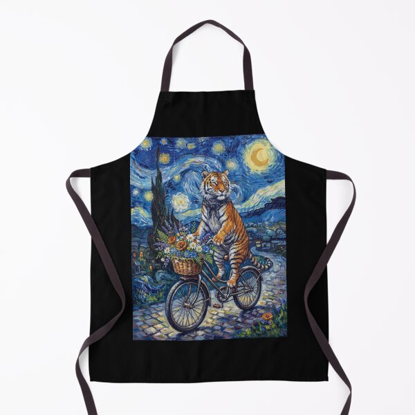 Item preview, Tiger Biking Bike Starry Night Van Gogh Art Animal Lover designed and sold by dian-rody-crest.