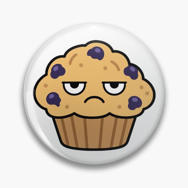 Artikelvorschau, Grumpy Blueberry Muffin – Funny Unimpressed Breakfast Character entworfen und verkauft von Bitchy Little Things.