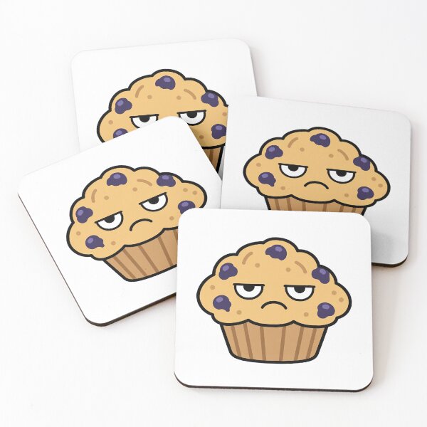 Item preview, Grumpy Blueberry Muffin – Funny Unimpressed Breakfast Character designed and sold by Bitchy Little Things.