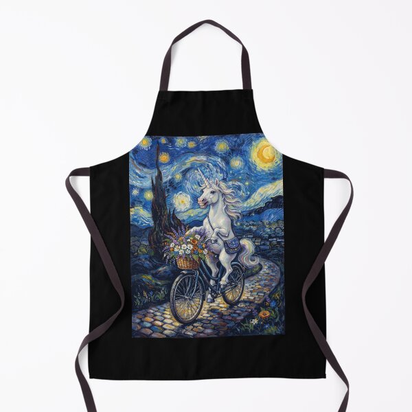 Item preview, Unicorn Biking Bike Starry Night Van Gogh Art Animal Lover designed and sold by dian-rody-crest.