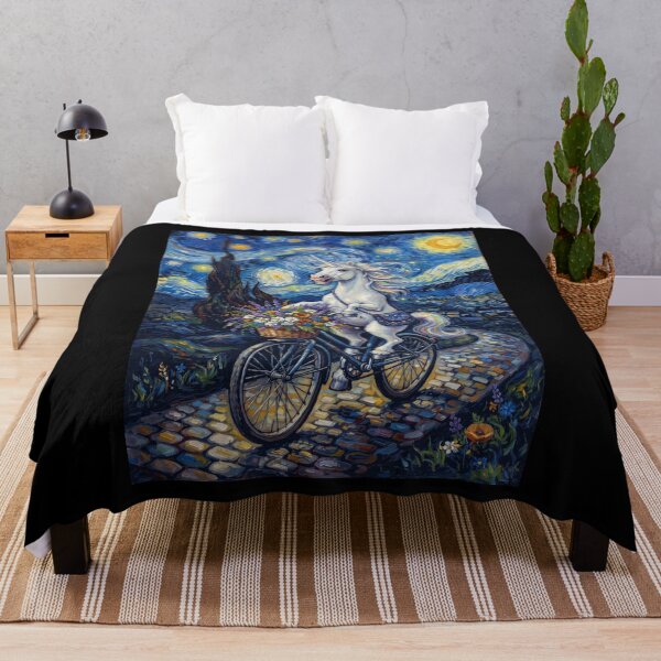 Item preview, Unicorn Biking Bike Starry Night Van Gogh Art Animal Lover designed and sold by dian-rody-crest.