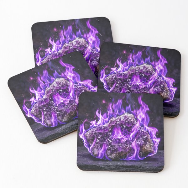 Item preview, Amethyst Crystal Burning with Violet Flames designed and sold by Solomon-Ent-144.