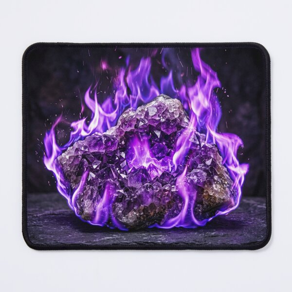 Item preview, Amethyst Crystal Burning with Violet Flames designed and sold by Solomon-Ent-144.
