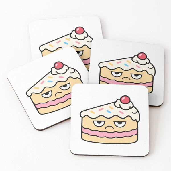 Item preview, Grumpy Cake Slice – Funny Unimpressed Dessert Character designed and sold by Bitchy Little Things.