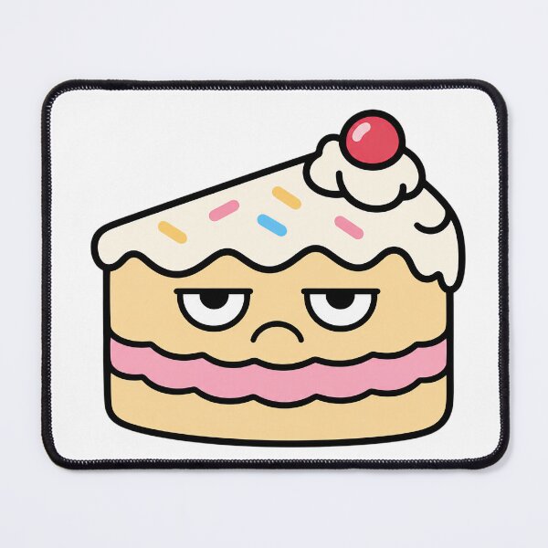 Item preview, Grumpy Cake Slice – Funny Unimpressed Dessert Character designed and sold by Bitchy Little Things.