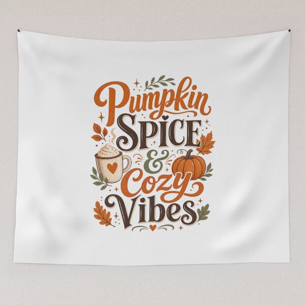 Item preview, Pumpkin Spice & Cozy Vibes – Cute Fall & Autumn Design for Women, Cozy Season Lover Gift designed and sold by PrintSparkDesigns.
