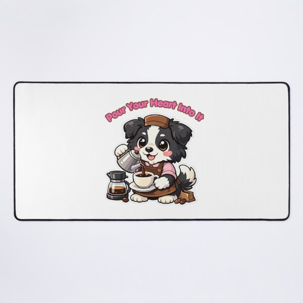 Item preview, Pour Your Heart Into It Cute Kawaii Barista Border Collie Coffee designed and sold by Jenni Tee.