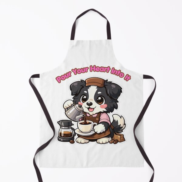 Item preview, Pour Your Heart Into It Cute Kawaii Barista Border Collie Coffee designed and sold by Jenni Tee.