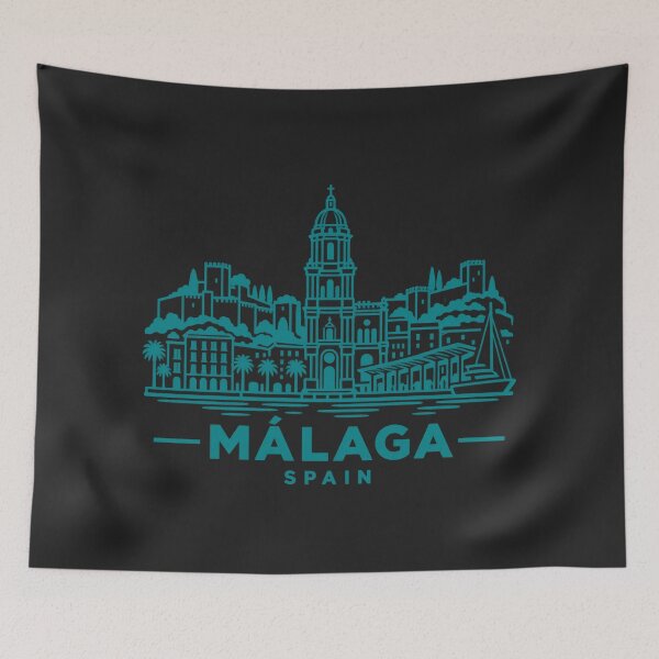 Item preview, Malaga Spain Line Art Skyline Poster designed and sold by CMYKStudio.