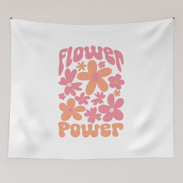 Item preview, Flower Power Retro 60s 70s Groovy Floral Pink Orange Sixties Hippie Design designed and sold by HYPNK.