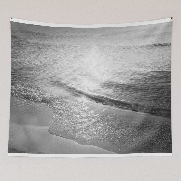 Item preview, Lake Michigan beach waves black and white designed and sold by TerraMediaLLC.