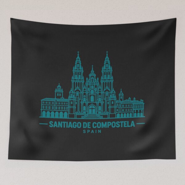 Item preview, Santiago de Compostela Spain Line Art Cathedral Poster designed and sold by CMYKStudio.