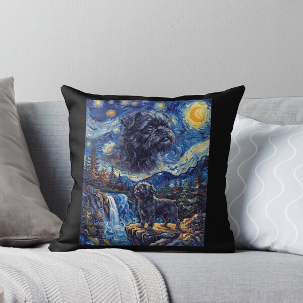Item preview, Affenpinscher Howling Moon Starry Night Van Gogh Art Animal Lover designed and sold by dian-rody-crest.