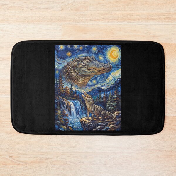 Item preview, Alligator Howling Moon Starry Night Van Gogh Art Animal Lover designed and sold by dian-rody-crest.