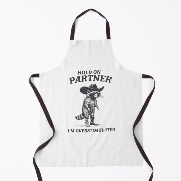 Item preview, Cowboy Raccoon Hold On Partner I'm Overstimulated Vintage designed and sold by JeffreyStephen.