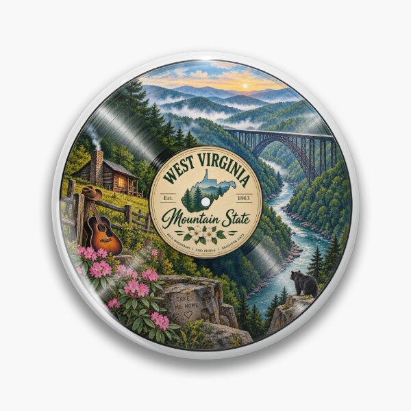Item preview, West Virginia Vinyl Record designed and sold by Whimspired By Paxx.