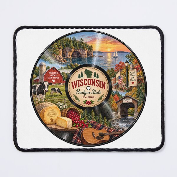 Item preview, Wisconsin Vinyl Record designed and sold by Whimspired By Paxx.