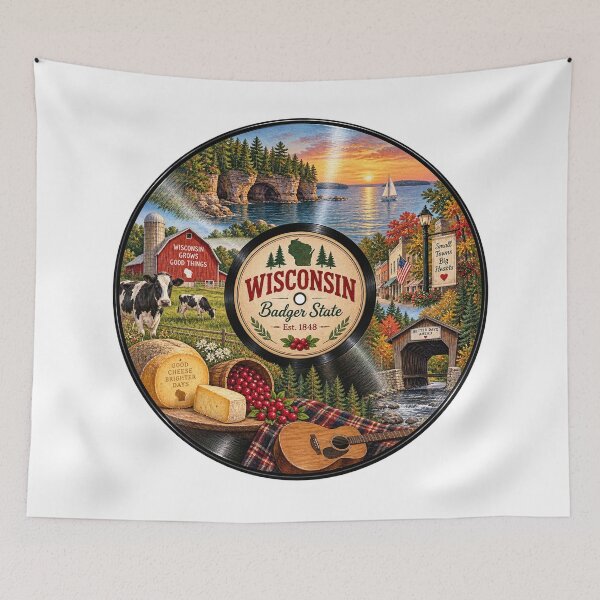 Item preview, Wisconsin Vinyl Record designed and sold by Whimspired By Paxx.