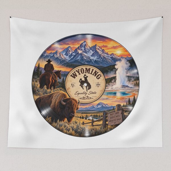 Item preview, Wyoming Vinyl Record designed and sold by Whimspired By Paxx.