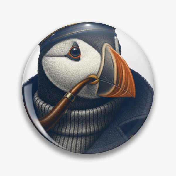 Item preview, captain puffin with pipe + peacoat designed and sold by PhiloDoh.