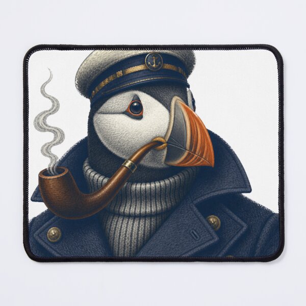 Item preview, captain puffin with pipe + peacoat designed and sold by PhiloDoh.