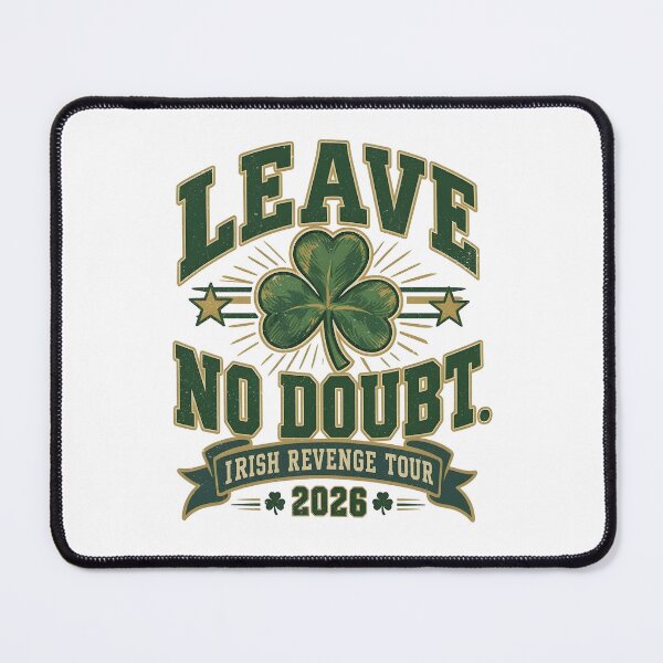 Item preview, Leave No Doubt Football Irish Revenge Tour 2026 Shamrock designed and sold by Glow-Paw-Studio.