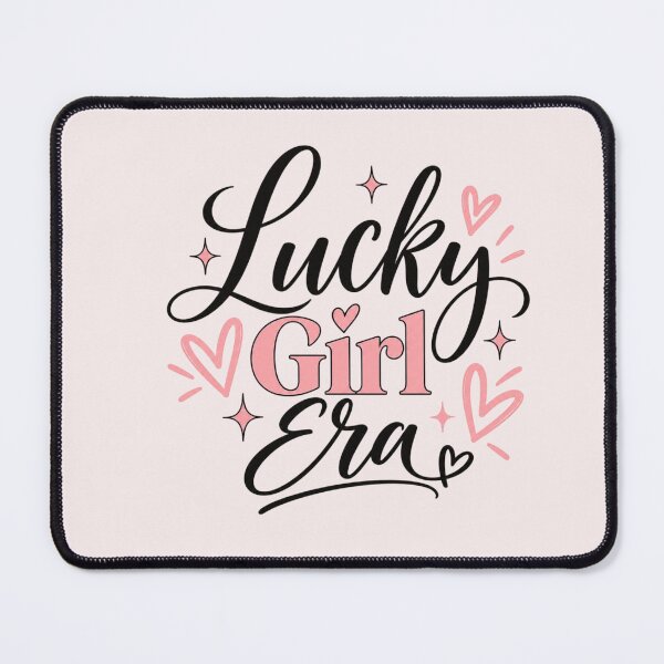 Item preview, Lucky Girl Era Cute Pink Feminine Manifestation Quote designed and sold by Sanika arts .