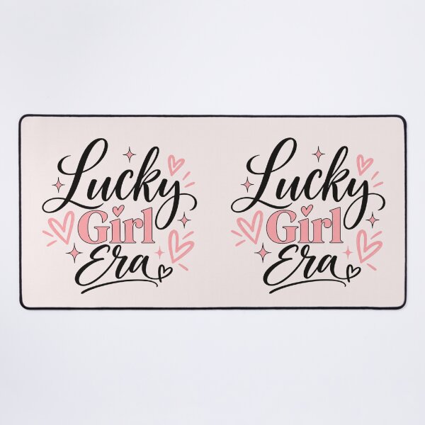 Item preview, Lucky Girl Era Cute Pink Feminine Manifestation Quote designed and sold by Sanika arts .