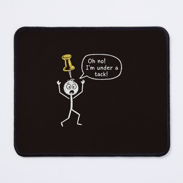 Item preview, Funny Wordplay Under a Tack Pun Office Humor Stickman designed and sold by ImeldaSparks.