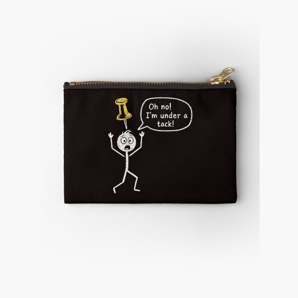 Item preview, Funny Wordplay Under a Tack Pun Office Humor Stickman designed and sold by ImeldaSparks.