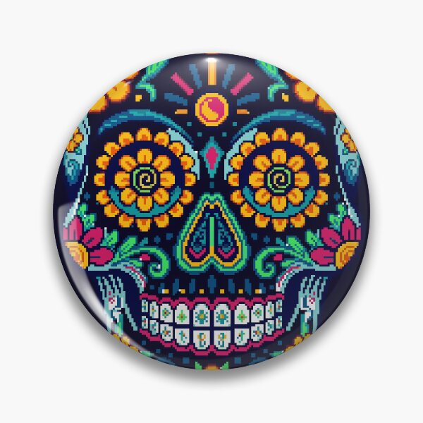 Item preview, Festive Calavera Sugar Skull designed and sold by PixelBrujeria.