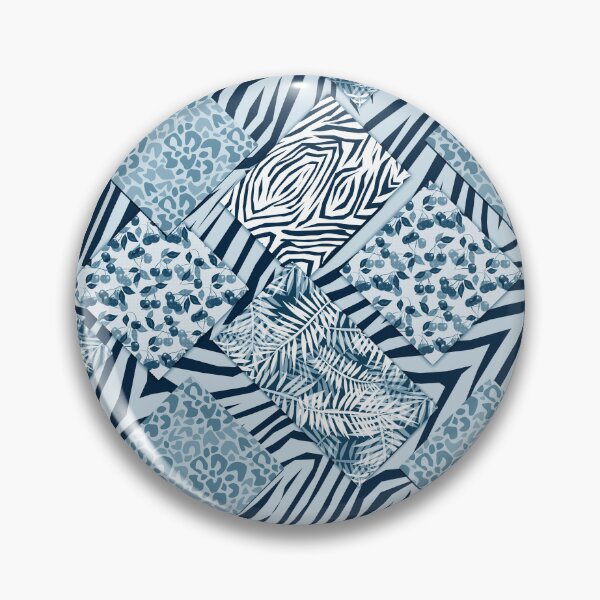 Item preview, Blue patchwork patches rustic monochromatic designed and sold by fuzzyfox.