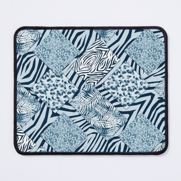 Item preview, Blue patchwork patches rustic monochromatic designed and sold by fuzzyfox.
