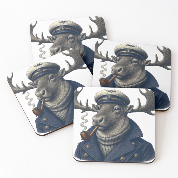 Item preview, capt caribou w pipe + peacoat designed and sold by PhiloDoh.