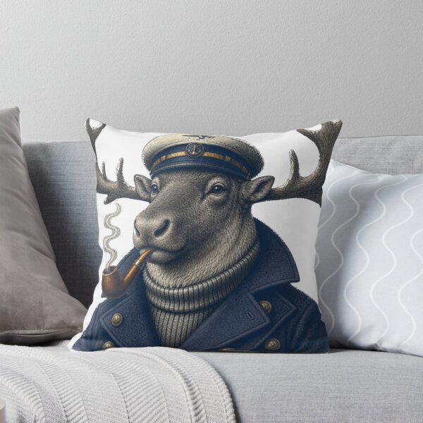 Aperçu de l'œuvre Capitaine Caribou avec pipe et caban créée et vendue par PhiloDoh.