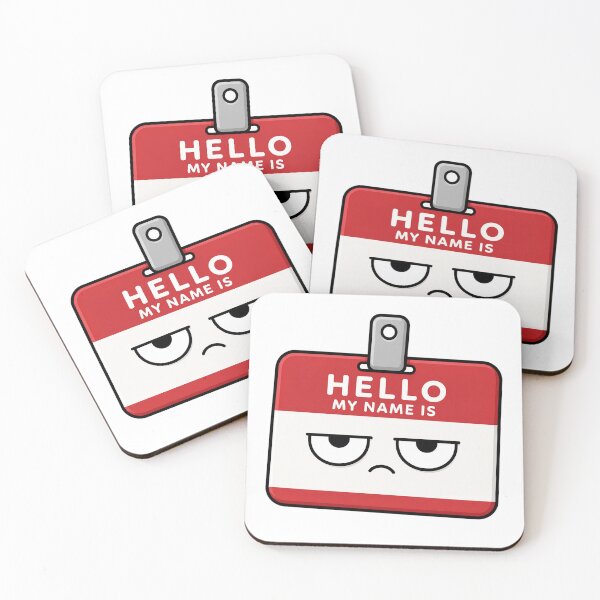 Item preview, Grumpy Name Tag – Funny Unimpressed Introvert Character designed and sold by Bitchy Little Things.