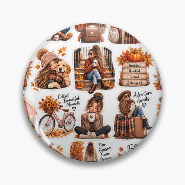 Item preview, Cozy Autumn Girl Sticker Collection designed and sold by Twins2Designs.