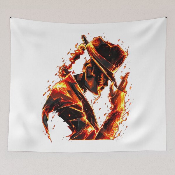 Item preview, MJ King Of Pop Fire Silhouette Iconic Hat Tilt designed and sold by dartoffofo⭐⭐⭐⭐⭐.