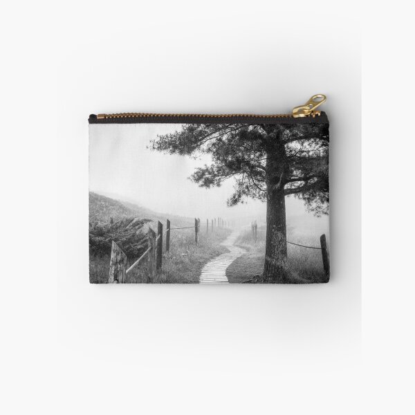 Item preview, Kohler Andrae State Park boardwalk in black and white designed and sold by TerraMediaLLC.