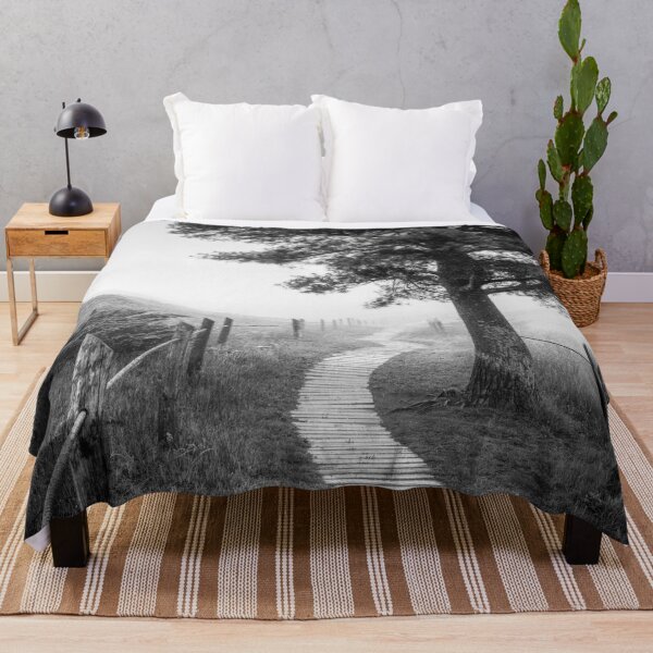 Item preview, Kohler Andrae State Park boardwalk in black and white designed and sold by TerraMediaLLC.
